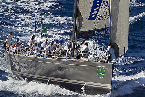 Irvine Laidlaw's Highland Fling rounding Isola Barrettinelli di Fuori, during the Maxi Yacht Rolex Cup 2010. Photo copyright Rolex and Carlo Borlenghi.