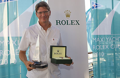 Niklas Zennström, owner-skipper of Rán, winner of the Rolex Mini Maxi World Championship 2010. Photo copyright Rolex and Carlo Borlenghi.