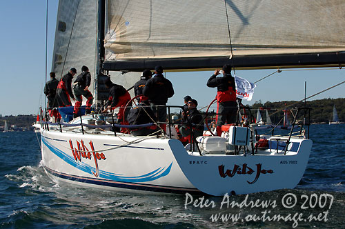 The now Hungarian Reichel Pugh Wild Joe, seen here before the start of the Sydney to Gold Coast Race in 2007 on Sydney Harbour, New South Wales Australia. Photo copyright Peter Andrews, Ootimage.
