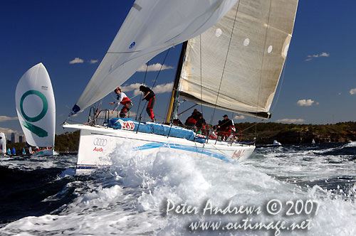 The now Hungarian Reichel Pugh Wild Joe, seen here at the start of the Sydney to Gold Coast Race in 2007 on Sydney Harbour, New South Wales Australia. Photo copyright Peter Andrews, Ootimage.