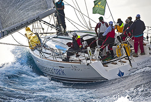 Arthur Podesta's Bermudian Sloop Elusive 2 Medbank, during the 31st Rolex Middle Sea Race. Photo copyright Rolex and Kurt Arrigo.