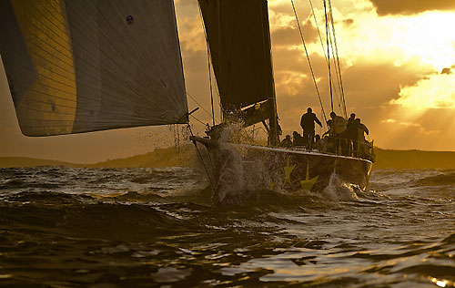 Igor Simcic's Esimit Europa 2, during the 31st Rolex Middle Sea Race. Photo copyright Rolex and Rene Rossignaud.
