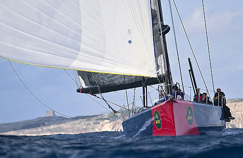 Vladimir Prosikhin's Volvo 70 E1, wins ORC1 division in the 31st Rolex Middle Sea Race. Photo copyright Rolex and Rene Rossignaud.