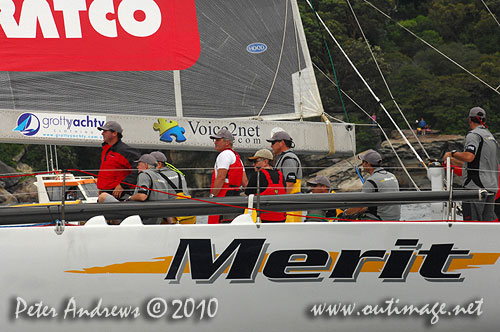 Leo Rodriguex's Volvo 60 Merit, ahead of the start of the Rolex Sydney Hobart 2010. Photo copyright Peter Andrews, Outimage Australia.