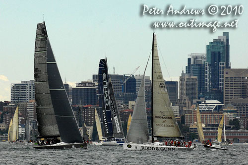 The fleet, ahead of the start of the Rolex Sydney Hobart 2010. Photo copyright Peter Andrews, Outimage Australia.