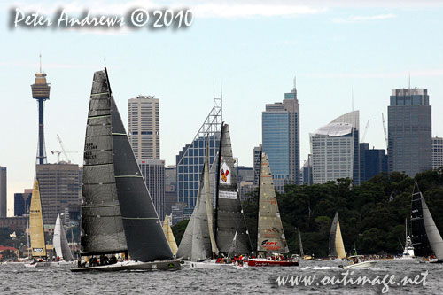 The fleet, ahead of the start of the Rolex Sydney Hobart 2010. Photo copyright Peter Andrews, Outimage Australia.