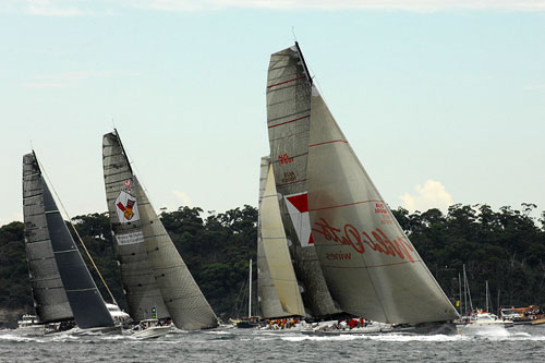The fleet, after the start of the Rolex Sydney Hobart 2010. Photo copyright Peter Andrews, Outimage Australia.