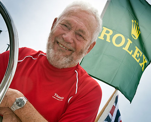 Sir Robin Knox-Johnston, sailing on Titania of Cowes (UK). Photo copyright Rolex and Daniel Forster.