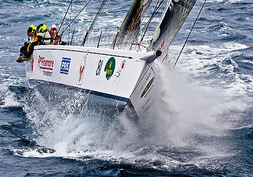 Peter Millard and John Honan's IRC Maxi Lahana, off the New South Wales south coast during the Rolex Sydney Hobart Yacht Race 2010. Photo copyright Rolex and Carlo Borlenghi.