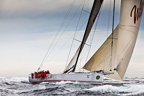 Bob Oatley's Wild Oats XI, skippered by Mark Richards, offshore after the start of the Rolex Sydney Hobart 2010. Photo copyright Rolex and Daniel Forster.