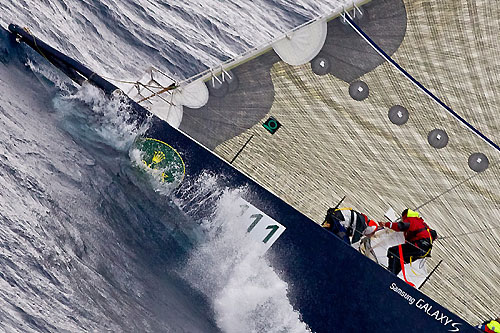 Ludde Ingvall's YuuZoo, offshore during the Rolex Sydney Hobart 2010. Photo copyright Rolex and Carlo Borlenghi.