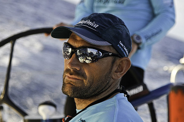 Xabi Fernandez onboard Team Telefonica during leg 1 of the Volvo Ocean Race 2011-12, from Alicante, Spain to Cape Town, South Africa. Photo Diego Fructuoso/Team Telefonica/Volvo Ocean Race.