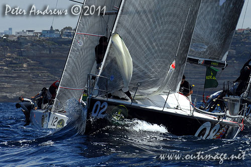 Defending Italian champions Nerone (ITA), during day one of the Rolex Farr 40 World Championships 2011, Sydney Australia. Photo copyright Peter Andrews, Outimage Australia.