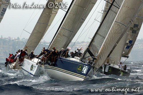 Jim Richardson’s Barking Mad back in 2005 at the Rolex Pre-Worlds, offshore Sydney Australia. Photo copyright Peter Andrews, Outimage Australia.