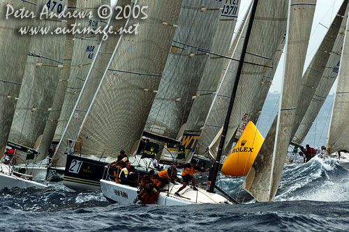 Farr 40 action back in 2005 at the Rolex Pre-Worlds, offshore Sydney Australia. Photo copyright Peter Andrews, Outimage Australia.