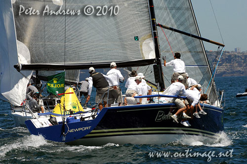 Jim Richardson’s on three-time world championship winner, Barking Mad, during the Rolex Trophy One Design Series 2010, offshore Sydney Australia. Photo copyright Peter Andrews, Outimage Australia.
