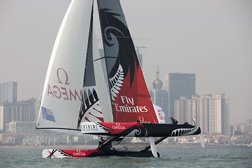 Emirates Team New Zealand, during the Extreme Sailing Series 2011, Qingdao, China. Photo copyright Lloyd Images.