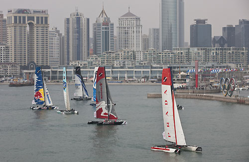 The 11 boat international fleet racing, during the Extreme Sailing Series 2011, Qingdao, China. Photo copyright Lloyd Images.