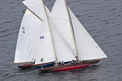 Andi Lochbrunner’s 8mR Elfe II (GER H9, 1912) from Lindau, Germany and Richard Gervé’s 8mR Sposa (H 4, 1912), from Bodman, Germany, during the 2011 Rolex Baltic Week. Photo copyright Rolex and Daniel Forster.
