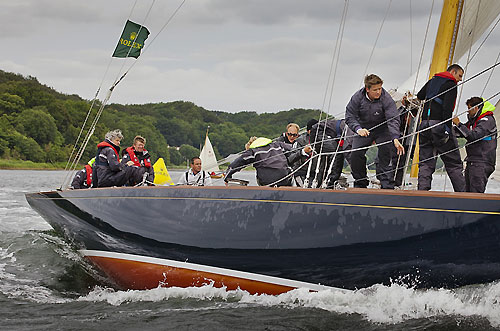 Gorm Gondesen and Jochen Frank's 12mR Sphinx (1939, G 4) from Flensburg, Germany, during the 2011 Rolex Baltic Week. Photo copyright Rolex and Daniel Forster.