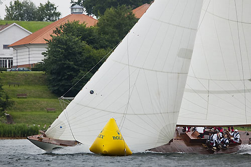 Wilfried Beeck’s 12mR Trivia (GER 10, 1937) from Hamburg, Germany, during the 2011 Rolex Baltic Week. Photo copyright Rolex and Daniel Forster.