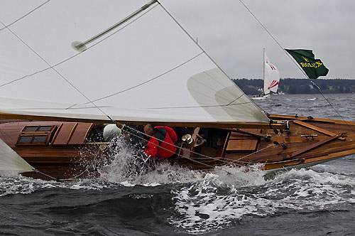 Hanns-Georg Klein's 8mR Anne Sophie (1938, GER 15) from Munich, Germany, during the 2011 Rolex Baltic Week. Photo copyright Rolex and Daniel Forster.