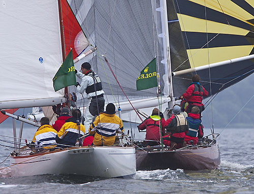 Werner-Heinz Schifferl’s 8mR Bera (AUT 12, 1922) from Hörbranz, Austria) and Hans Peter Strepp's 8mR Feo (E 3, 1927) from Heikendorf, Germany, during the 2011 Rolex Baltic Week. Photo copyright Rolex and Daniel Forster.