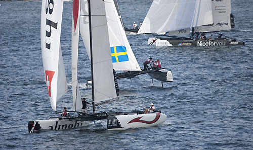 Alinghi won three races on day 3 of racing, during the Extreme Sailing Series 2011, Boston, USA. Photo Copyright Lloyd Images.