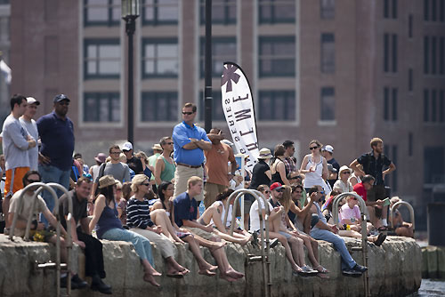 Spectators during the final day of Act 4 of the Extreme Sailing Series 2011, Boston, USA. Photo Copyright Lloyd Images.