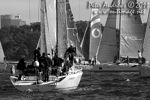 Syd Fischer's TP52 Ragamuffin, preparing for the start of the Audi Sydney Gold Coast 2011. Photo copyright Peter Andrews, Outimage Australia.