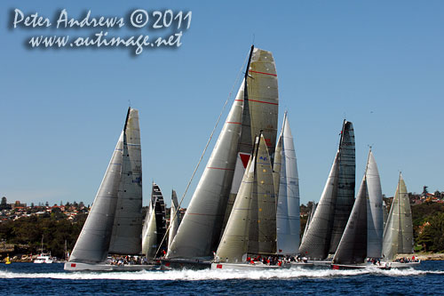 The fleet just after the start of the Audi Sydney Gold Coast 2011. Photo copyright Peter Andrews, Outimage Australia.