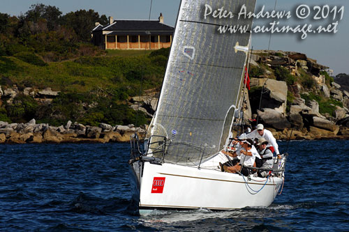 Launched in August 2009 and the last Sydney yacht built by Azzura Marine, the Sydney 36CRX Onya, after the start of the Audi Sydney Gold Coast 2011. Photo copyright Peter Andrews, Outimage Australia.