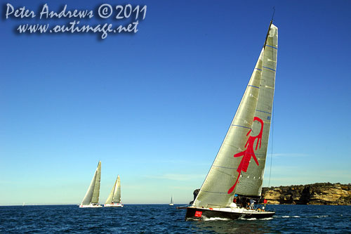 Michael Hiatt's Farr 55 Living Doll, after the start of the Audi Sydney Gold Coast 2011. Photo copyright Peter Andrews, Outimage Australia.