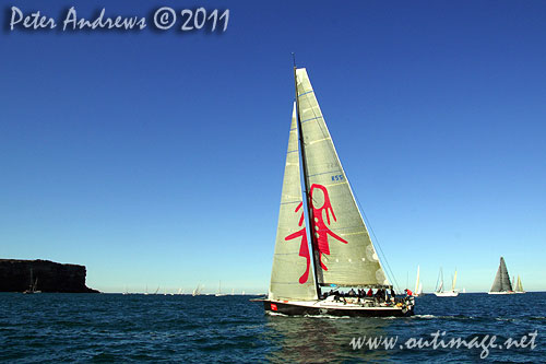 Michael Hiatt's Farr 55 Living Doll, after the start of the Audi Sydney Gold Coast 2011. Photo copyright Peter Andrews, Outimage Australia.