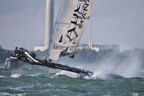 Aberdeen Asset Management, racing on Day 1 of Act 5 of the Extreme Sailing Series 2011, Cowes, United Kingdom. Photo copyright Lloyd Images