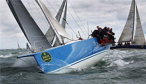 Piet Vroon's Ker 46 Tonnerre de Breskens on the Solent after the start of the Rolex Fastnet Race 2011. Photo copyright Rolex and Daniel Forster.