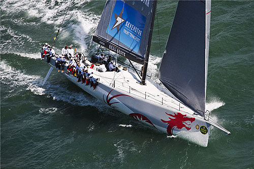 Karl Kwok's Farr 80 Beau Geste (HKG) co-skippered by American Jim Swartz, during the Rolex Fastnet Race 2011. Photo copyright Rolex and Carlo Borlenghi.