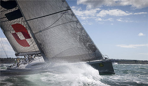 Mike Slade's Farr 100 ICAP Leopard at the start of the Rolex Fastnet Race 2011. Photo copyright Rolex and Daniel Forster.