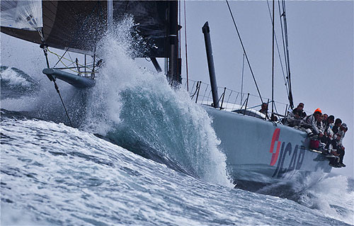 Mike Slade's ICAP Leopard sailing into Plymouth, during the Rolex Fastnet Race 2011. Photo copyright Rolex and Carlo Borlenghi.