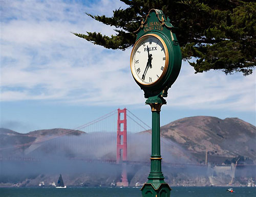 Rolex Clock at the St Francis Yacht Club, during the Rolex Big Boat Series, San Francisco, California. Photo copyright Rolex and Daniel Forster.
