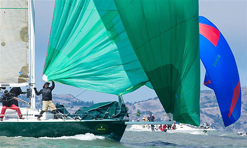 Stephen Madeira's J-120 Mr Magoo, tied for first after 2 races, during the Rolex Big Boat Series, San Francisco, California. Photo copyright Rolex and Daniel Forster.