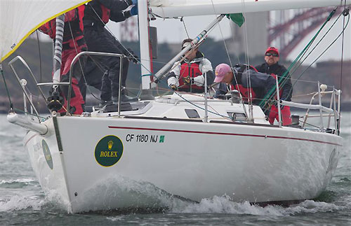 Tied leader after 2 races with Donkey Jack, Scooter Simmons' J-105 Blackhawk, during the Rolex Big Boat Series, San Francisco, California. Photo copyright Rolex and Daniel Forster.