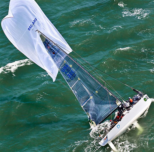 William Markel's Farr 30 Standard Deviation dealing with the conditions on Day 2, during the Rolex Big Boat Series, San Francisco, California. Photo copyright Rolex and Daniel Forster.