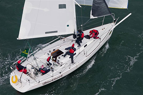 Scooter Simmons J 105 Blackhawk from Belvedere, California, during the Rolex Big Boat Series, San Francisco, California. Photo copyright Rolex and Daniel Forster.