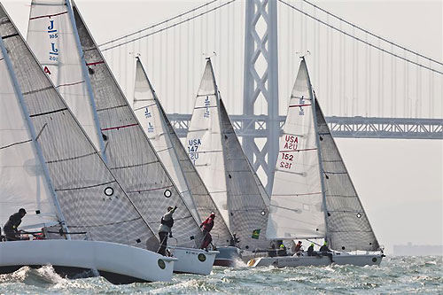 Start of the J 105 fleet on Day 3 of the Rolex Big Boat Series, San Francisco, California. Photo copyright Rolex and Daniel Forster.