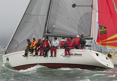 Kame Richards' Express 37 Golden Moon from Alameda, California, during the Rolex Big Boat Series, San Francisco, California. Photo copyright Rolex and Daniel Forster.