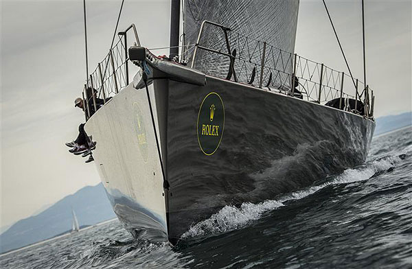 Claus-Peter Offen's Wally 100 Maxi Y3K (GER), at the start of leg one of the Rolex Volcano Race 2012. Photo copyright Kurt Arrigo for Rolex.