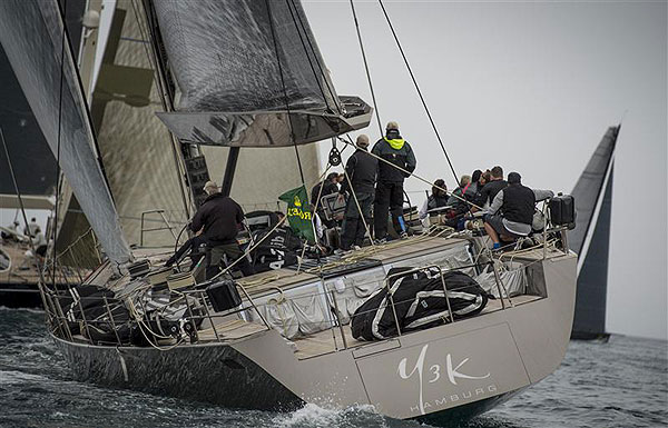Claus-Peter Offen's Wally 100 Maxi Y3K (GER), at the start of leg one of the Rolex Volcano Race 2012. Photo copyright Kurt Arrigo for Rolex.
