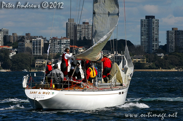 Simon Kurts' Sparkman and Stephens 47 Love & War, during the start of the Audi Sydney Gold Coast 2012. Photo copyright Peter Andrews, Outimage Australia.