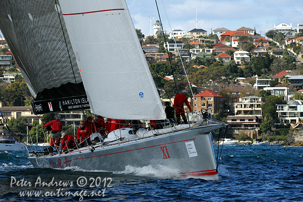 Bob Oatley's Wild Oats XI, ahead of the start of the Audi Sydney Gold Coast 2012. Photo copyright Peter Andrews, Outimage Australia.